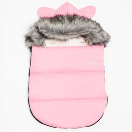 NEW BABY - Luxus téli lábzsák füles kapucnival Alex Fleece pink