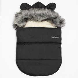 NEW BABY - Luxus téli lábzsák füles kapucnis Alex Wool black