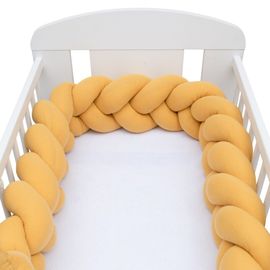 NEW BABY - Védő fonott rácsvédő kiságyba muszlin mustárszín