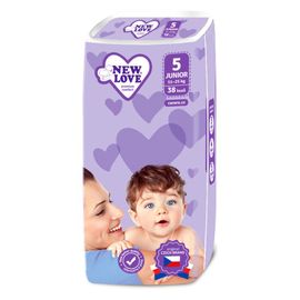NEW LOVE - Gyermek eldobható pelenka New Love Premium comfort 5 JUNIOR 11-25 kg 38 db