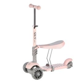 NILS - Gyermek roller Fun HLB808 2in1 rózsaszínű