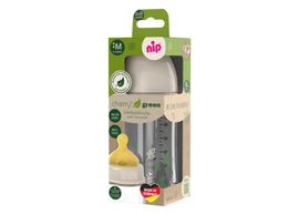 NIP - Cseresznyezöld üveg, széles, gumi-M, 240ml, lány