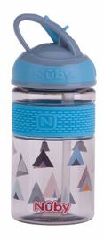 NUBY - 2in1 sportpalack kemény, összecsukható szívószállal, 360 ml, kék, 3+