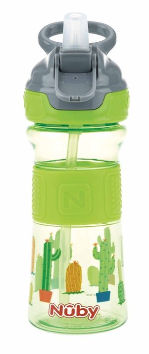 NUBY - Sport palack puha, összehajtható szívószállal 360 ml, zöld, 3+