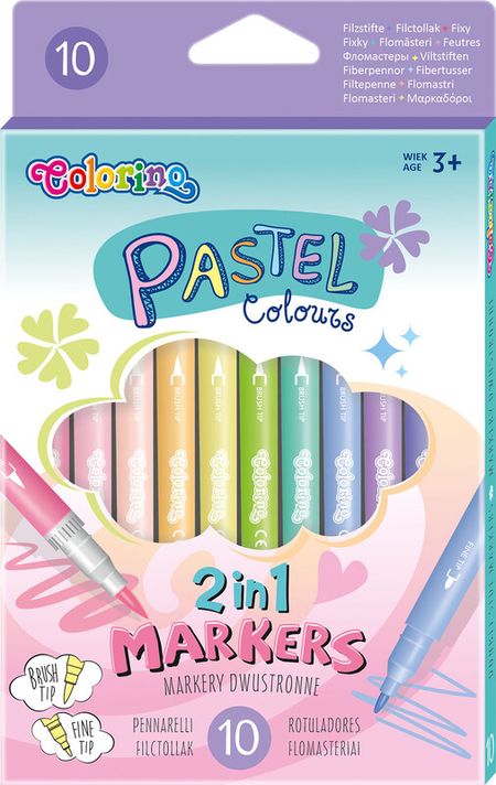 PATIO - Colorino kétoldalas pasztell filctollak ecsetelővel 10db