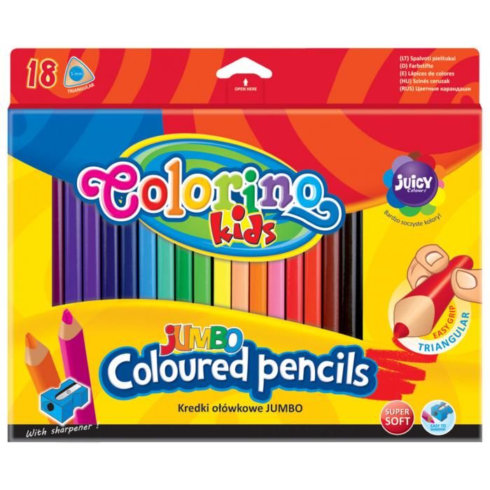 PATIO - Colorino zsírkréták Jumbo Trió 18 színben