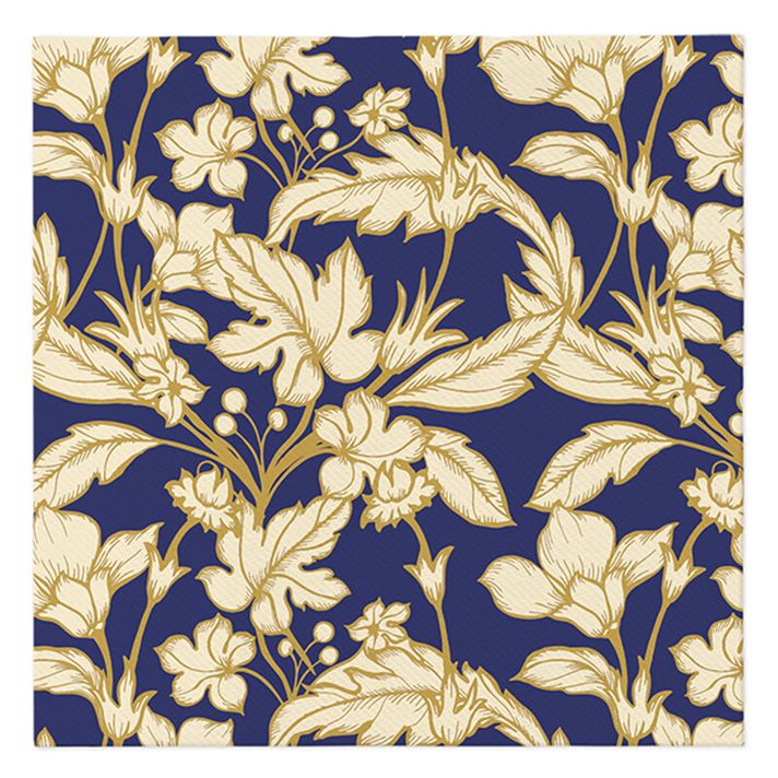 PAW - Törlőkendő AIRLAID 40x40 cm - Beautiful Floral Pattern dark Blue