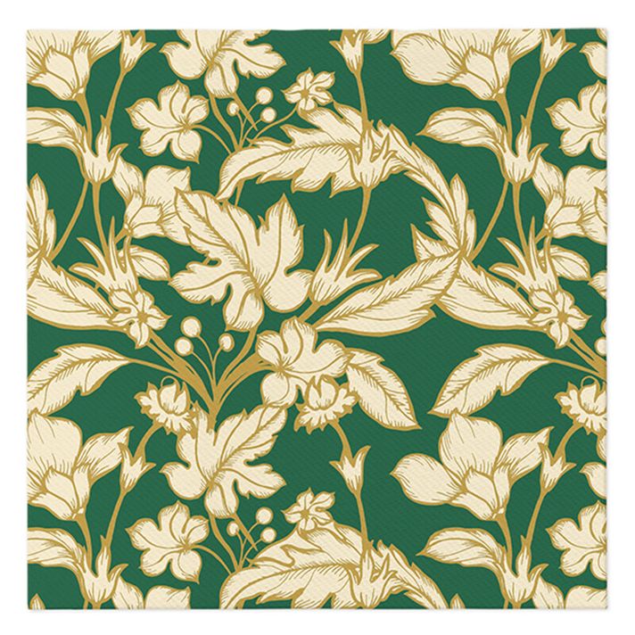 PAW - Törlőkendő AIRLAID 40x40 cm - Beautiful Floral Pattern dark Green
