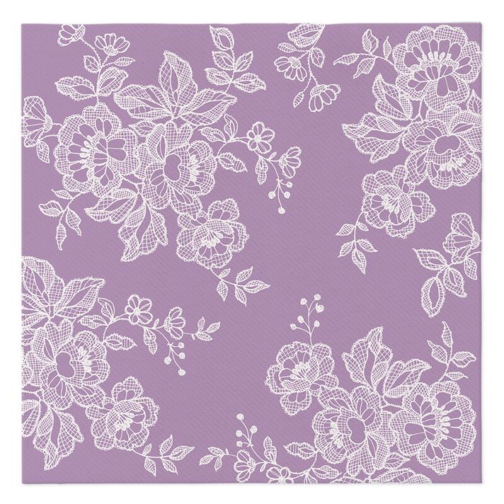 PAW - Törlőkendő AIRLAID 40x40 cm - Soft Lace Violet