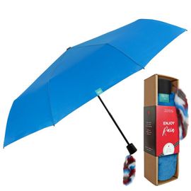 PERLETTI - Összecsukható esernyő díszítéssel LOVE / kék, 26169