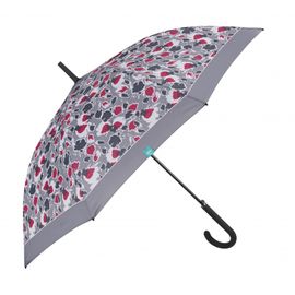 PERLETTI - Time, Női bot esernyő Floreale / piros szegély, 26306