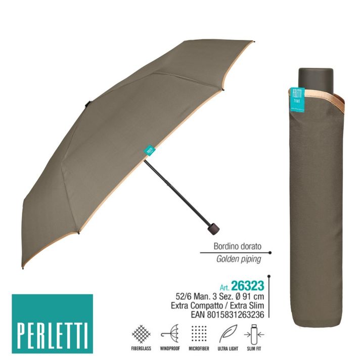 PERLETTI - TIME Női összecsukható esernyő EXTRASLIME / téglavörös, 26323