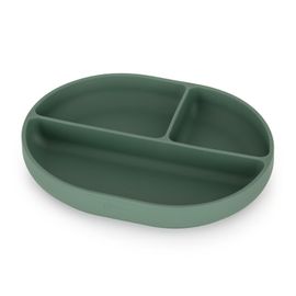 PETITE&MARS - Szilikon tányér, ovális, elválasztó Take&Match Misty Green 6hónap+