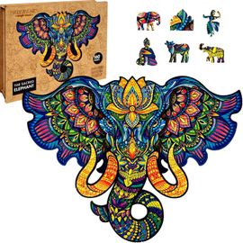 PUZZLER - Fa színes puzzle - Szent elefánt