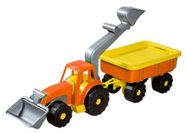 ANDRONI - Tractor rakodó Power Worker vonóhoroggal - hossz 58 cm narancssárga