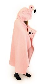 COZY NOXXIEZ - BL816 Flamingo - meleg kapucnis takaró állatos és mancsos zsebekkel