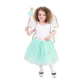 RAPPA - Gyermek tütüszoknya jelmez zöld tündér pálcával és szárnyakkal e-package