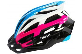 SALUTONI - Női kerékpáros sisak - Kék Fehér Rózsaszín - 58-61 cm