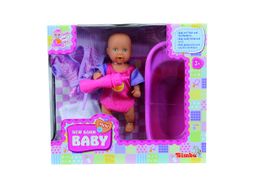 SIMBA - New Born Baby Doll Ivó és síró baba, baba készlet