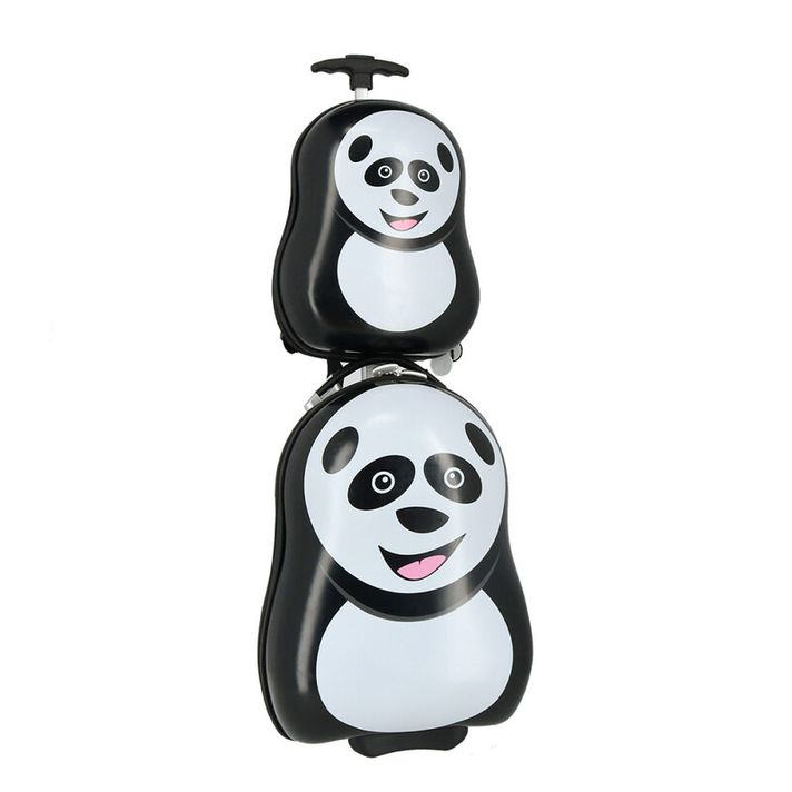 SPIRIT - Utazási gyermek bőrönd kerekeken + hátizsák (2 az 1-ben) PANDA