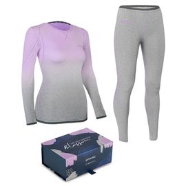 SPOKEY - FLORA Női termál fehérnemű szett - póló és alsónadrág, lila-szürke, M/L méret S/M