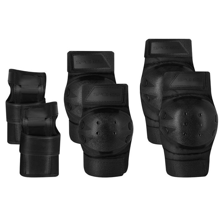 SPOKEY - SHIELD PRO - 3 darabos felnőtt védőfelszerelés, fekete, L-es méret