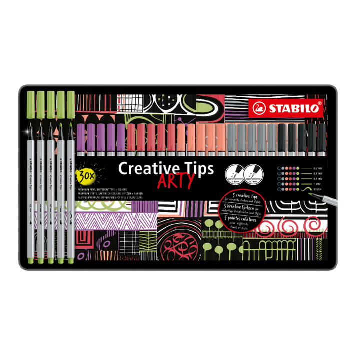 STABILO - Kreatív készlet Creative Tips PASTEL (6 különböző színben) 30 db készlet fémlemezből