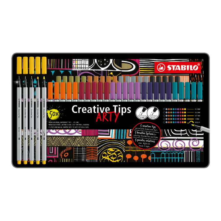 STABILO - Kreatív készlet Creative Tips URBAN (10 különböző színben) 50 db készlet fémlemezből