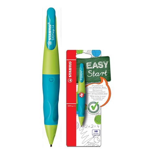 STABILO - EASYergo mikro ceruza / ceruzahegyező, HB, 1,4 mm, jobbkezeseknek, kék-zöld színű