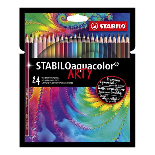 STABILO - Akvarellkréták aquacolor ARTY, 24 db különböző színben