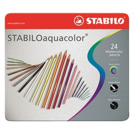STABILO - Aquacolor zsírkréták, fém doboz 24 db