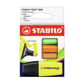 STABILO - Highlighter - BOSS MINI - 3 csomag - sárga, narancssárga, zöld