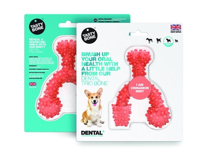 TASTY BONE - Dental trio nejlon kocka kistestű kutyáknak - Fahéj és menta