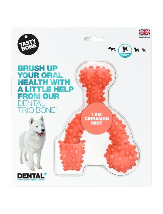 TASTY BONE - Dental trio nejlon kocka nagytestű kutyáknak - Fahéj és borsmenta