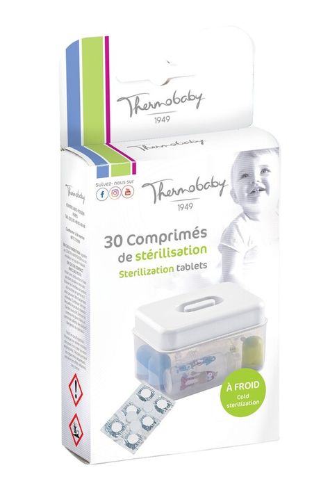 THERMOBABY - Sterilizáló tabletták 30 db, fehér színben