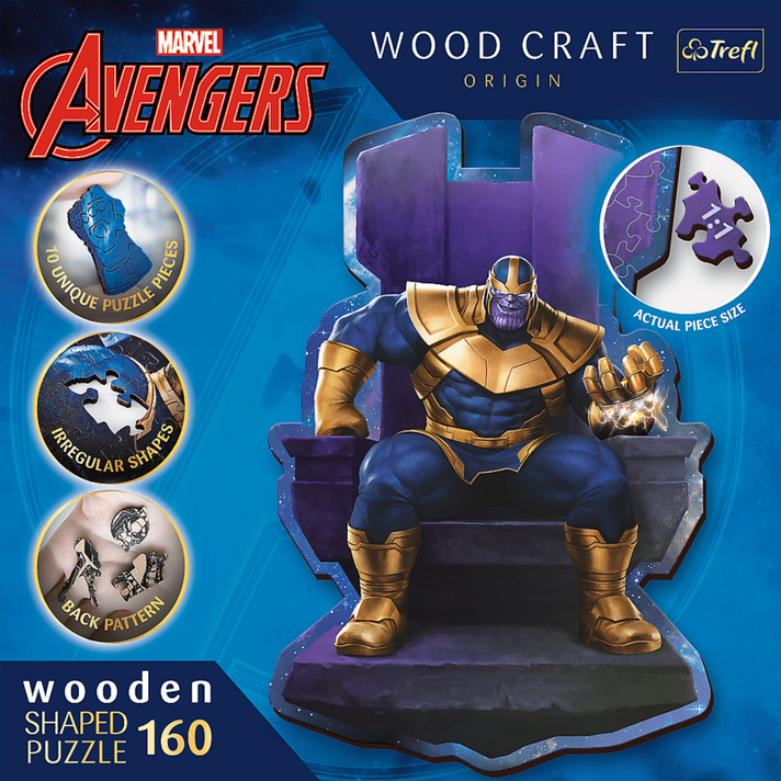 TREFL -  Wooden puzzle 160 darab - Thanos a trónon / Disney Marvel Heroes