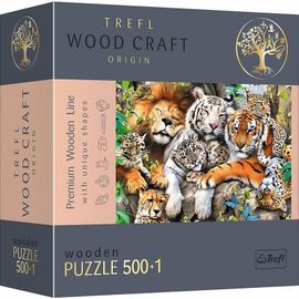 TREFL - Hit Wooden Puzzle 501 – Vadmacskák a dzsungelben