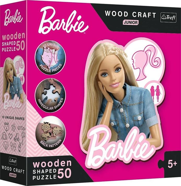 TREFL -  Wooden puzzle Junior 50 db - Gyönyörű Barbie