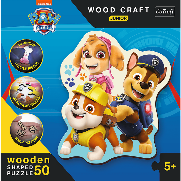 TREFL -  Wooden puzzle Junior 50 darab - Happy Paw Patrol / PAW Patrol