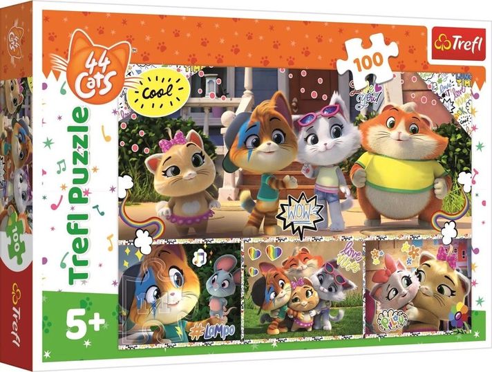 TREFL - Puzzle 100 - Nagyszerű barátok csapata / Rainbow 44 macska