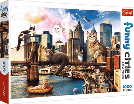 TREFL - Puzzle 1000 Crazy City - Macskák New Yorkban