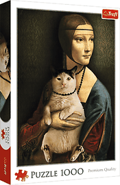TREFL - Puzzle 1000 - Hölgy macskával