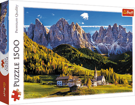 TREFL - Puzzle 1500 - Val di Funes-völgy, Dolomitok, Olaszország
