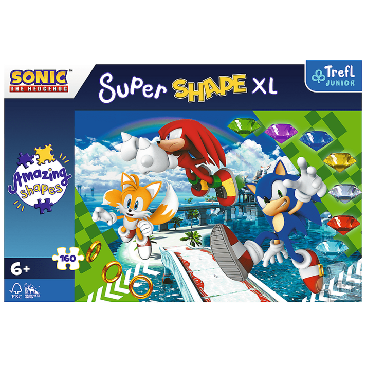 TREFL -  Puzzle 160 XL Super Shape - Happy Sonic / SEGA Sonic The Hedgehog FSC Mix 70%