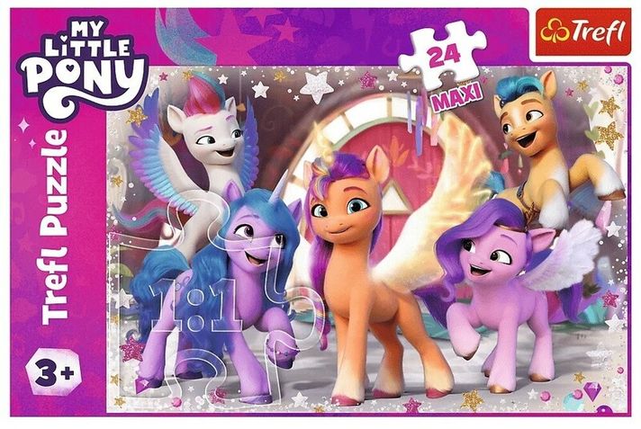 TREFL - Puzzle 24 Maxi – Boldog pónik napját / Hasbro, My Little Pony