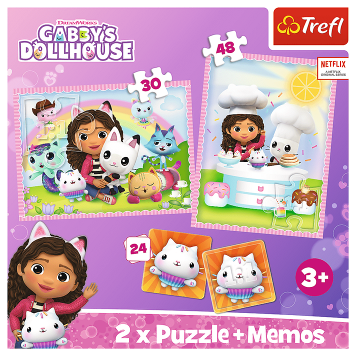 TREFL -  Puzzle 2 az 1-ben + kalapács - Gabby a macskájával / Universal Gabby's Dollhouse