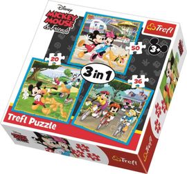 TREFL - Puzzle 3in1 Mickey Mouse barátaival Disney Standard karakterek
