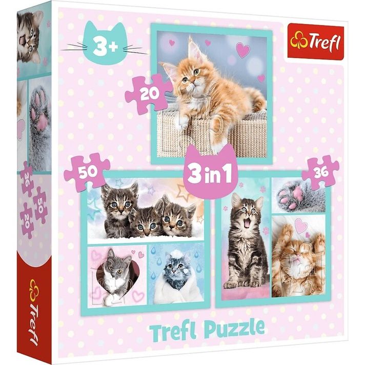 TREFL - Rejtvény 3 az 1-ben – Aranyos háziállatok / Trefl