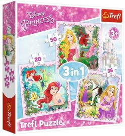 TREFL - Puzzle 3in1 Rapunzel, Aurora és Ariel Disney Princess