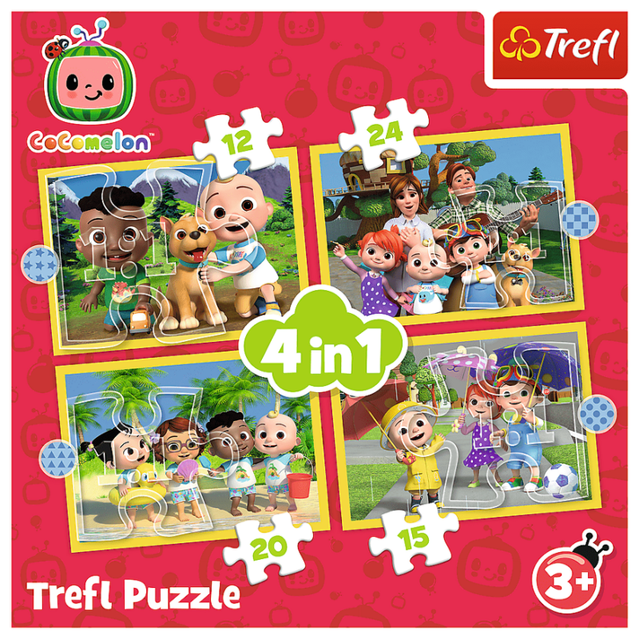 TREFL -  Puzzle 4v1 - Cocomelon, találkozz a hősökkel / Cocomelon